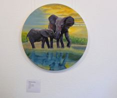 08 Elefanten am See von Christiane Laging