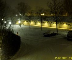 22 Schneefall am Abend, Parkplatz Fördeblick